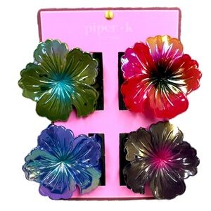 NWT ⚜️🌺⚜️ Piper K gorgeous Hair Claw Flower Clips set of 4